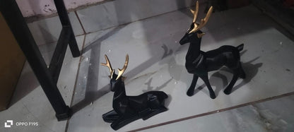 Black Lucky Deer Set of 2